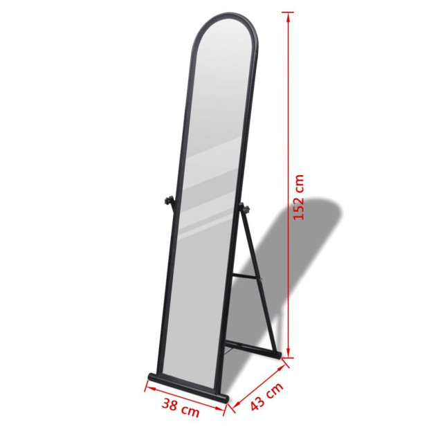 Free Standing Floor Mirror Full Length Rectangular Black Image 6