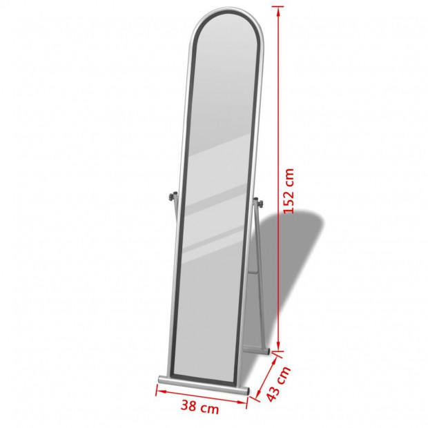 Free Standing Floor Mirror Full Length Rectangular Grey Image 6