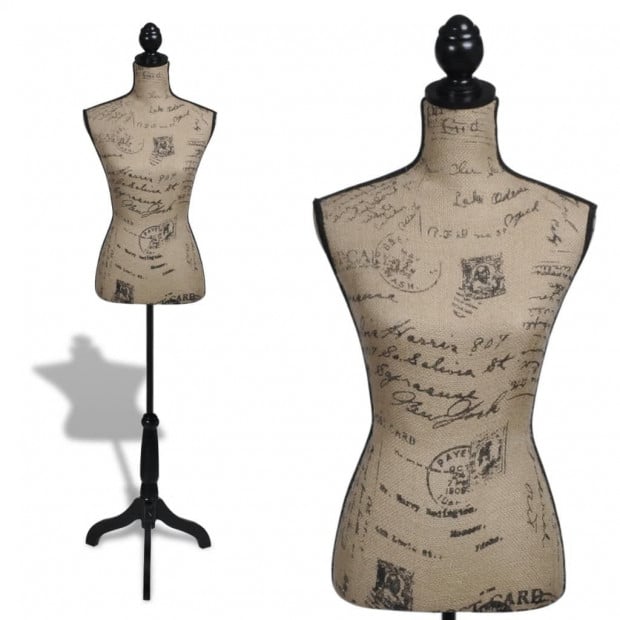 Ladies Bust Display Bust Brown Black Jute Female Mannequin Display Image 2