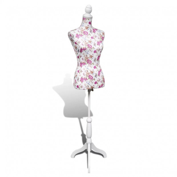 Ladies Bust Display Mannequin Cotton White With Rose Image 5