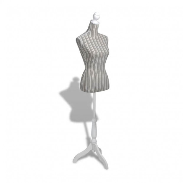 Ladies Bust Display Mannequin Linen With Stripes Image 3