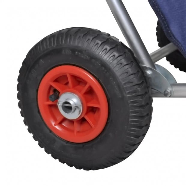 Beach Trolley With Wheels Portable Foldable Blue Image 5