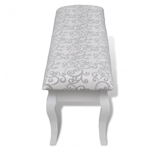 Cushioned Hocker For Dressing Table 2-seater White 110 Cm Image 3