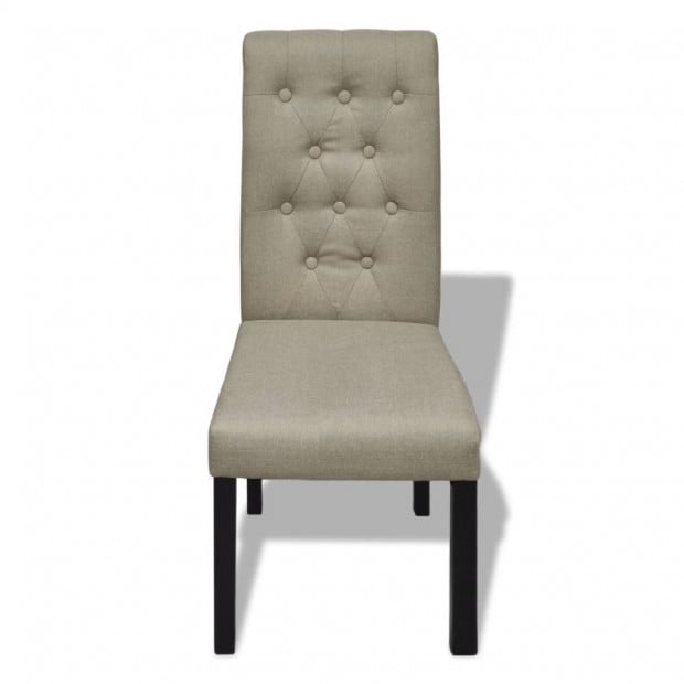 Dining Chairs 2 Pcs Fabric Beige Image 2