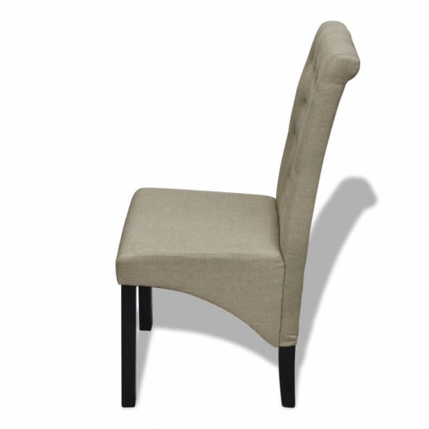Dining Chairs 2 Pcs Fabric Beige Image 5