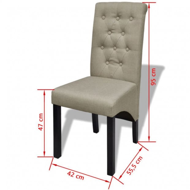 Dining Chairs 2 Pcs Fabric Beige Image 7