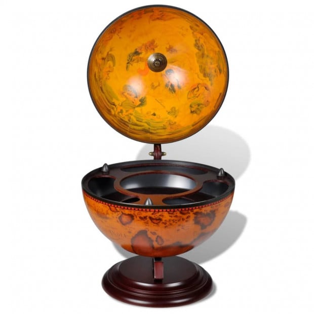 Tabletop Globe Bar Wine Stand Wood Image 3