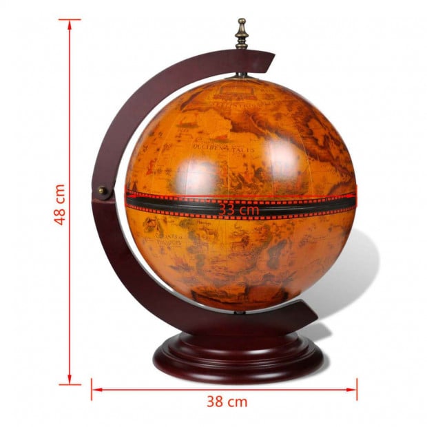 Tabletop Globe Bar Wine Stand Wood Image 5