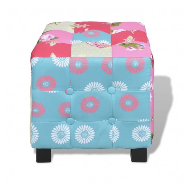 Patchwork Foot Stool Hocker Pastoralism Style Quality Image 2