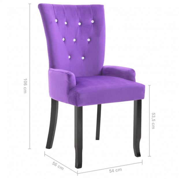 Armchair Purple Velvet Image 8