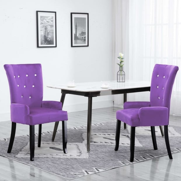 Armchair Purple Velvet Image 2