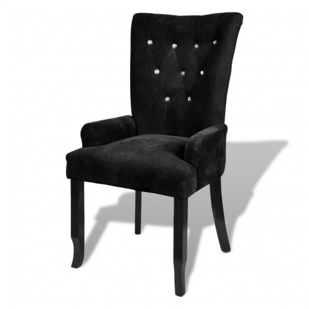 Armchair Black Velvet Image 2