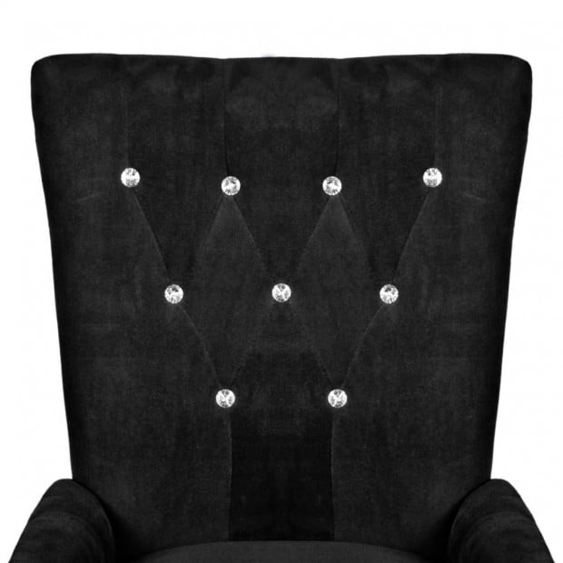 Armchair Black Velvet Image 3
