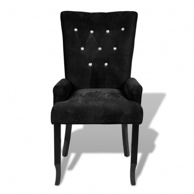Armchair Black Velvet Image 5