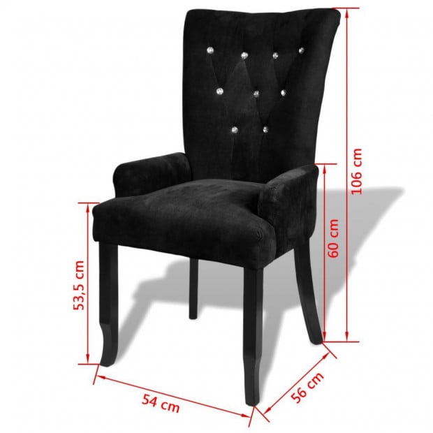 Armchair Black Velvet Image 6