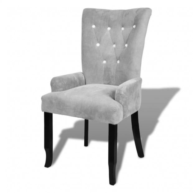 Armchair Silver Velvet Image 2