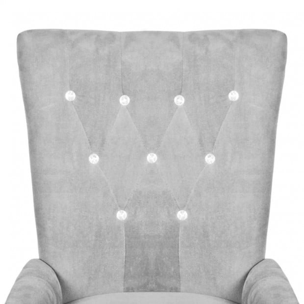 Armchair Silver Velvet Image 3