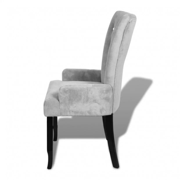 Armchair Silver Velvet Image 4