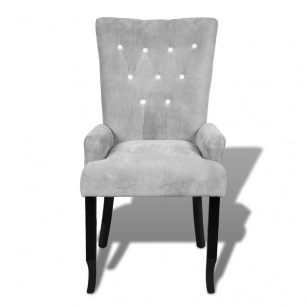 Armchair Silver Velvet Image 5