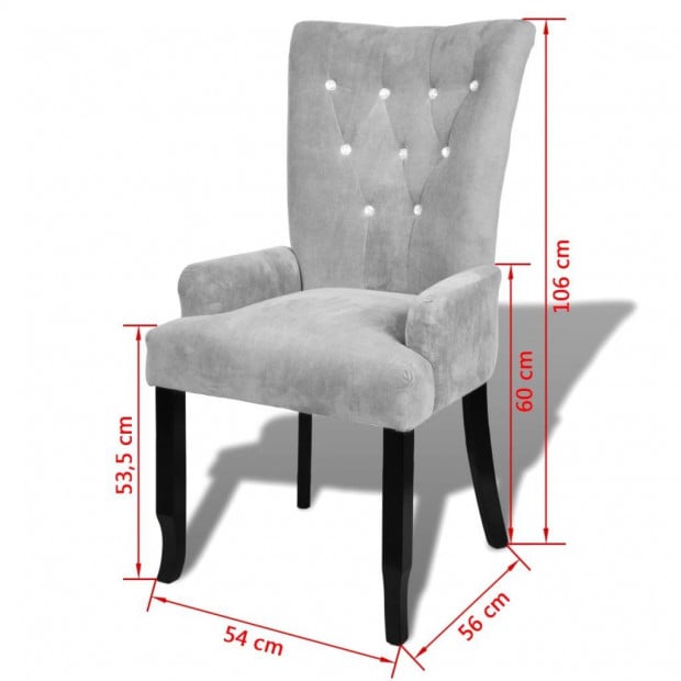 Armchair Silver Velvet Image 6