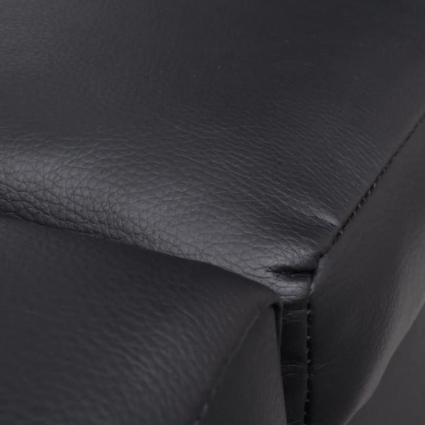 Chaise Longue Black Faux Leather Image 2