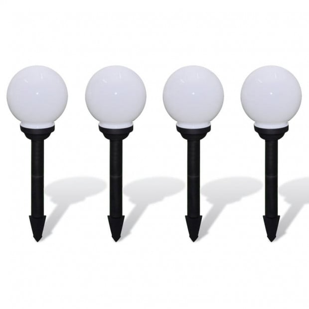 Garden Path Solar Ball Light Led 15cm 4pcs With Ground Spike Image 2