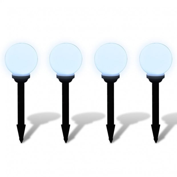 Garden Path Solar Ball Light Led 15cm 4pcs With Ground Spike Image 3