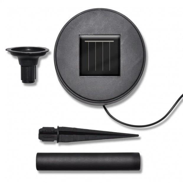 Solar Bowl 3 Led Garden Lights With Spike Anchors & Solar Panel Image 4