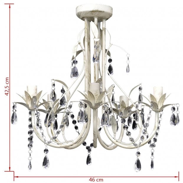 Crystal Pendant Ceiling Lamp Chandelier Elegant 5 Bulb Sockets Image 7