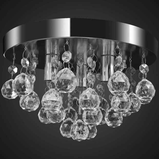 Pendant Ceiling Lamp Crystal Design Chandelier Chrome Image 3