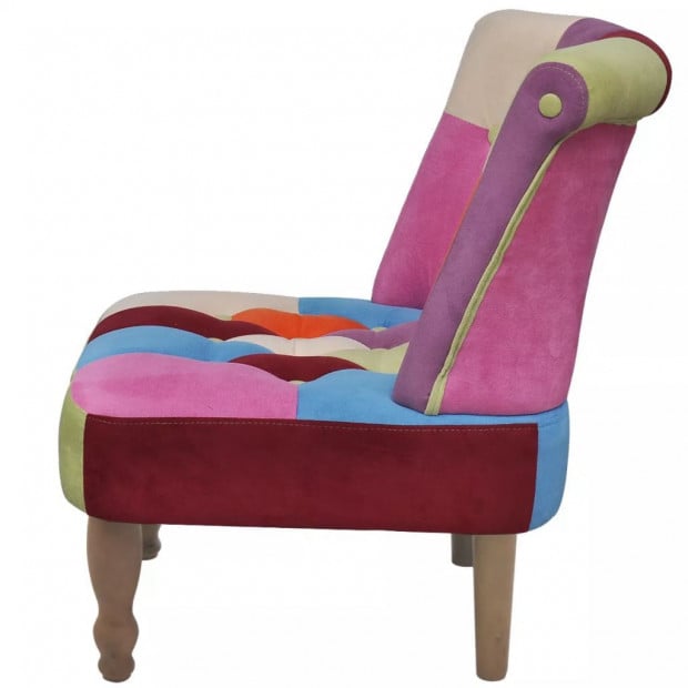 French Chair With Patchwork Design Fabric Image 4
