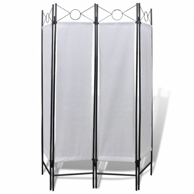 4-panel Room Divider Privacy Folding Screen White 160 X 180 Cm Image 2