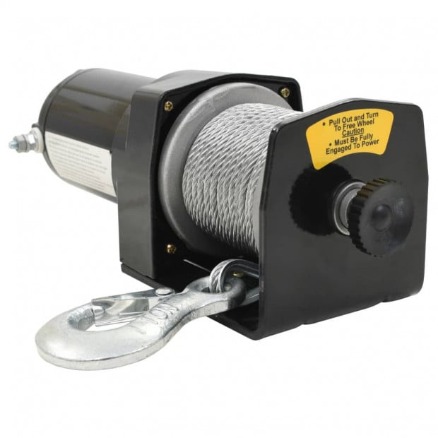 12 V Electric Winch 907 Kg Wire Remote Control Image 5
