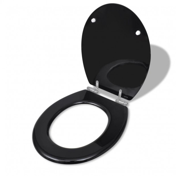 Toilet Seats With Soft Close Lids Mdf Black Image 3