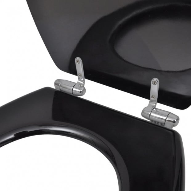 Toilet Seats With Soft Close Lids Mdf Black Image 4