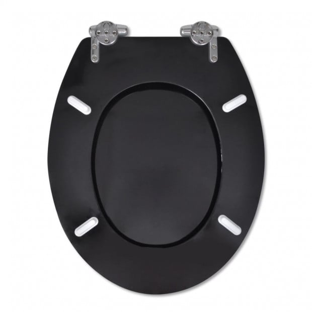 Toilet Seats With Soft Close Lids Mdf Black Image 8