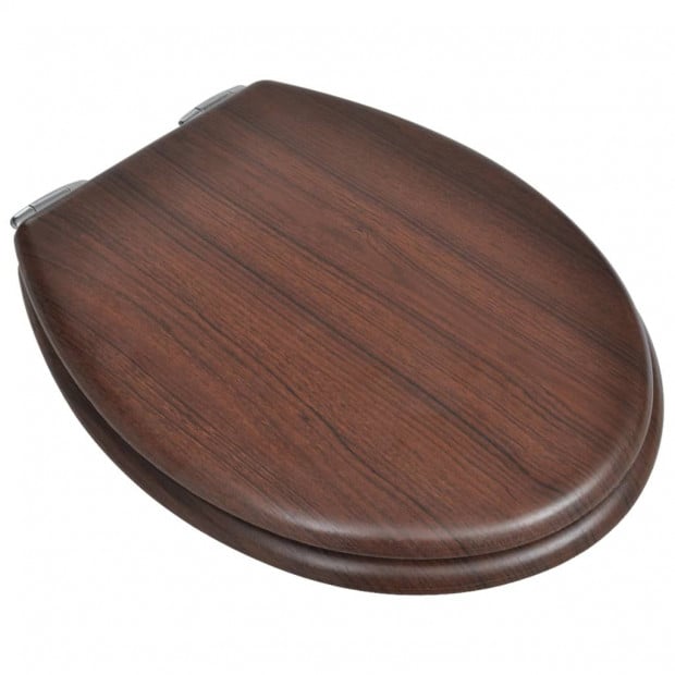 Wc Toilet Seat Mdf Soft Close Lid Simple Design Wood Image 3