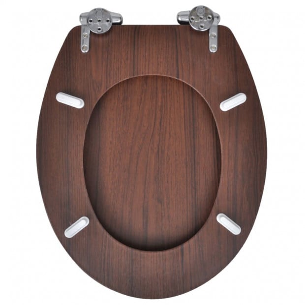 Wc Toilet Seat Mdf Soft Close Lid Simple Design Wood Image 5