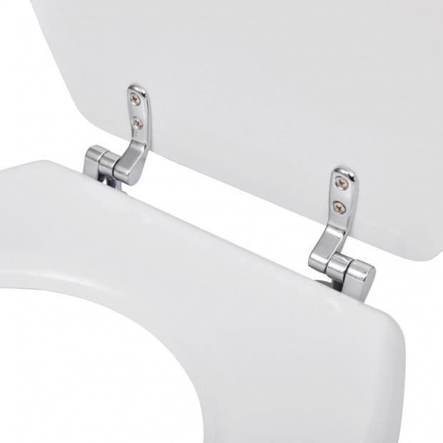 Wc Toilet Seat Mdf Lid Simple Design White Image 6
