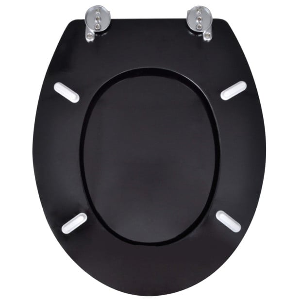 Wc Toilet Seat Mdf Lid Simple Design Black Image 5