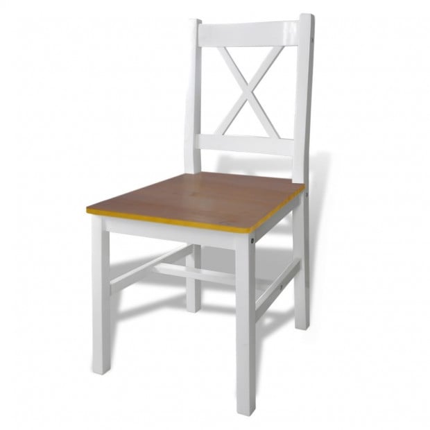 5 Piece Dining Set Brown And White Image 4
