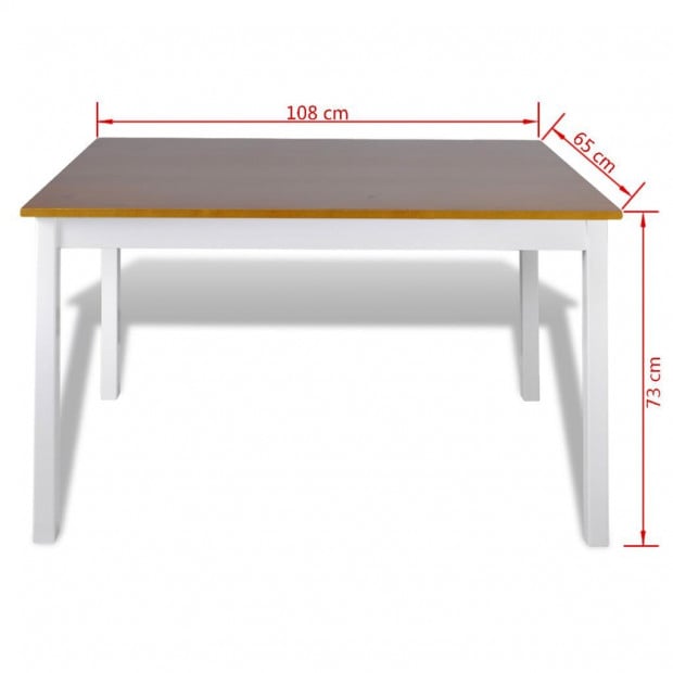 5 Piece Dining Set Brown And White Image 5