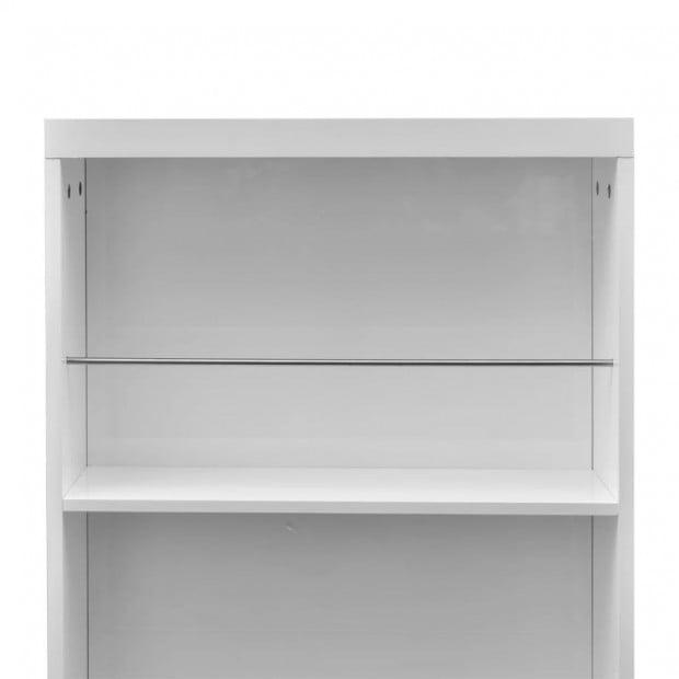 Bar Table Mdf With Wine Rack High Gloss White Image 5