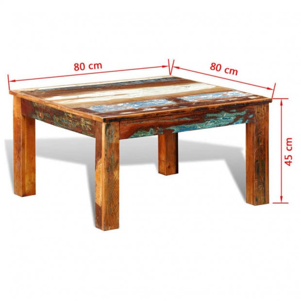 Coffee Table Square Reclaimed Wood Image 6