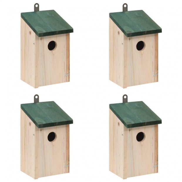 Bird House Nesting Box Wood 4 Pcs