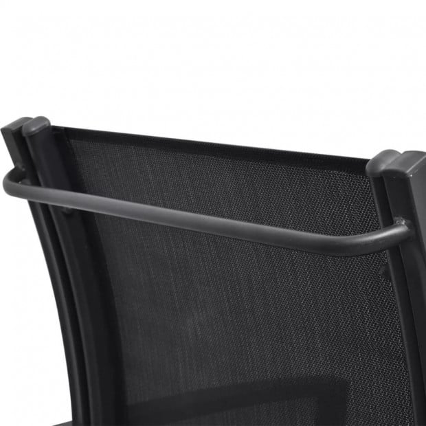 2 Seater Garden Bench 131 Cm Steel And Textilene Black Image 6