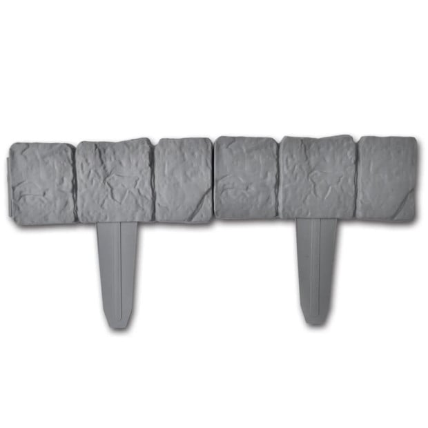 Plastic Garden / Lawn Fence Stone Look 41 Pcs 10 M Image 3