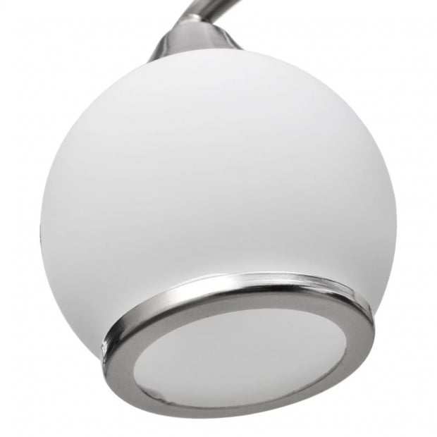 Ceiling Lamp With Glass Shades On Waving Rail For 5 E14 Bulb Image 5