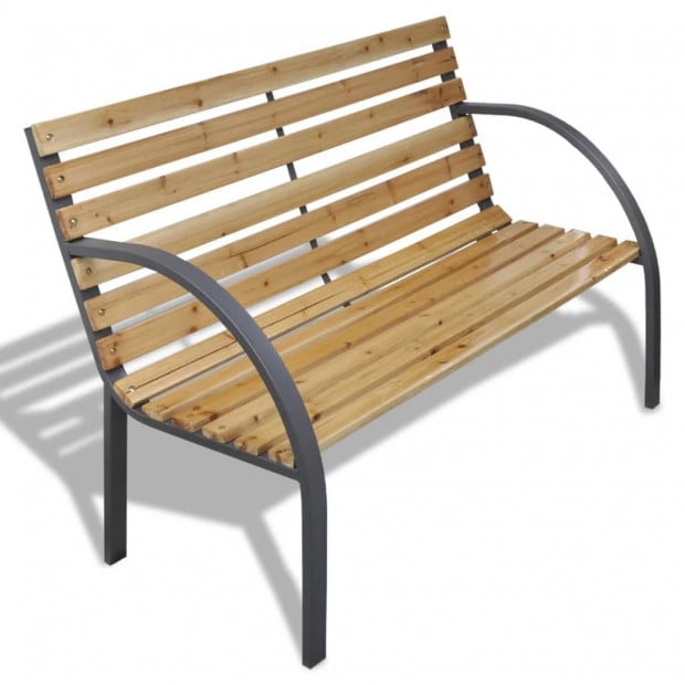 Garden Bench 112 Cm Wood And Iron