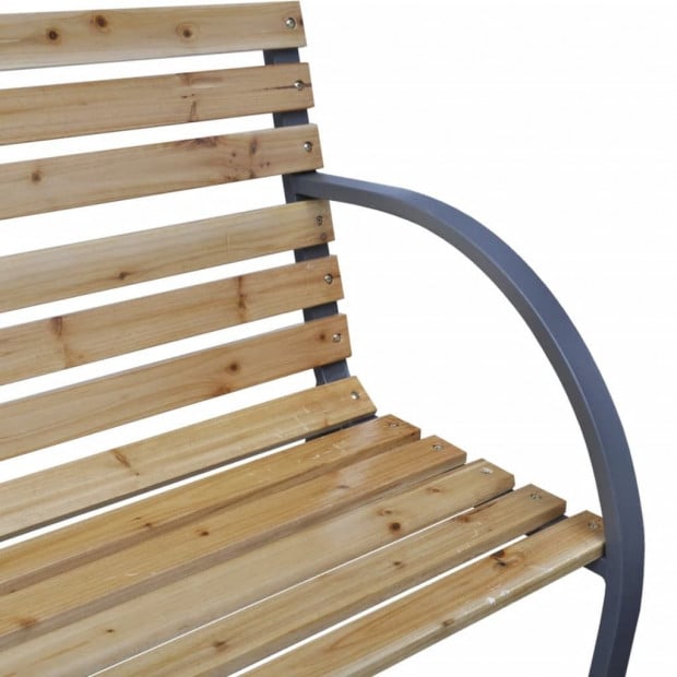 Garden Bench 112 Cm Wood And Iron Image 3